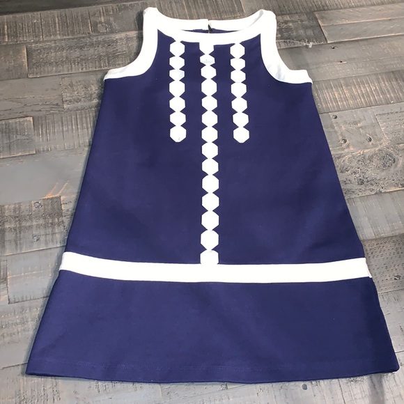 Gymboree Navy Blue & White Shift Dress NWOT Sz 7 NWOT